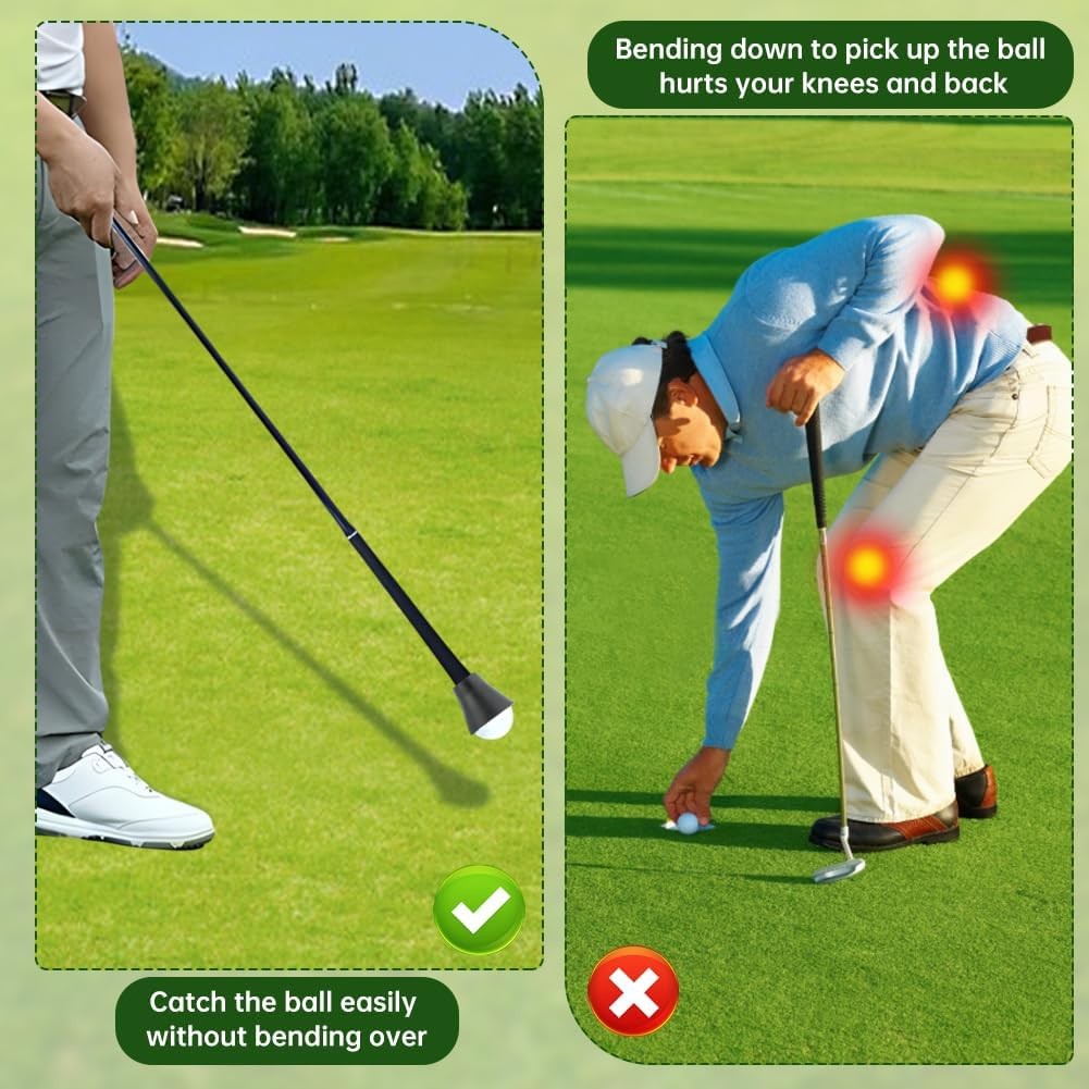 Portable Golf Ball Retriever Set - 5 Pcs Putter Ball Pickups for Golfers