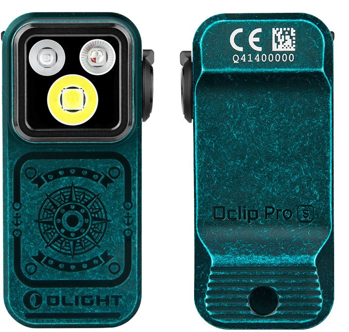 LED Clip Flashlight with UV RGB White Light - 600 Lumens, Rechargeable, Multi-Mode