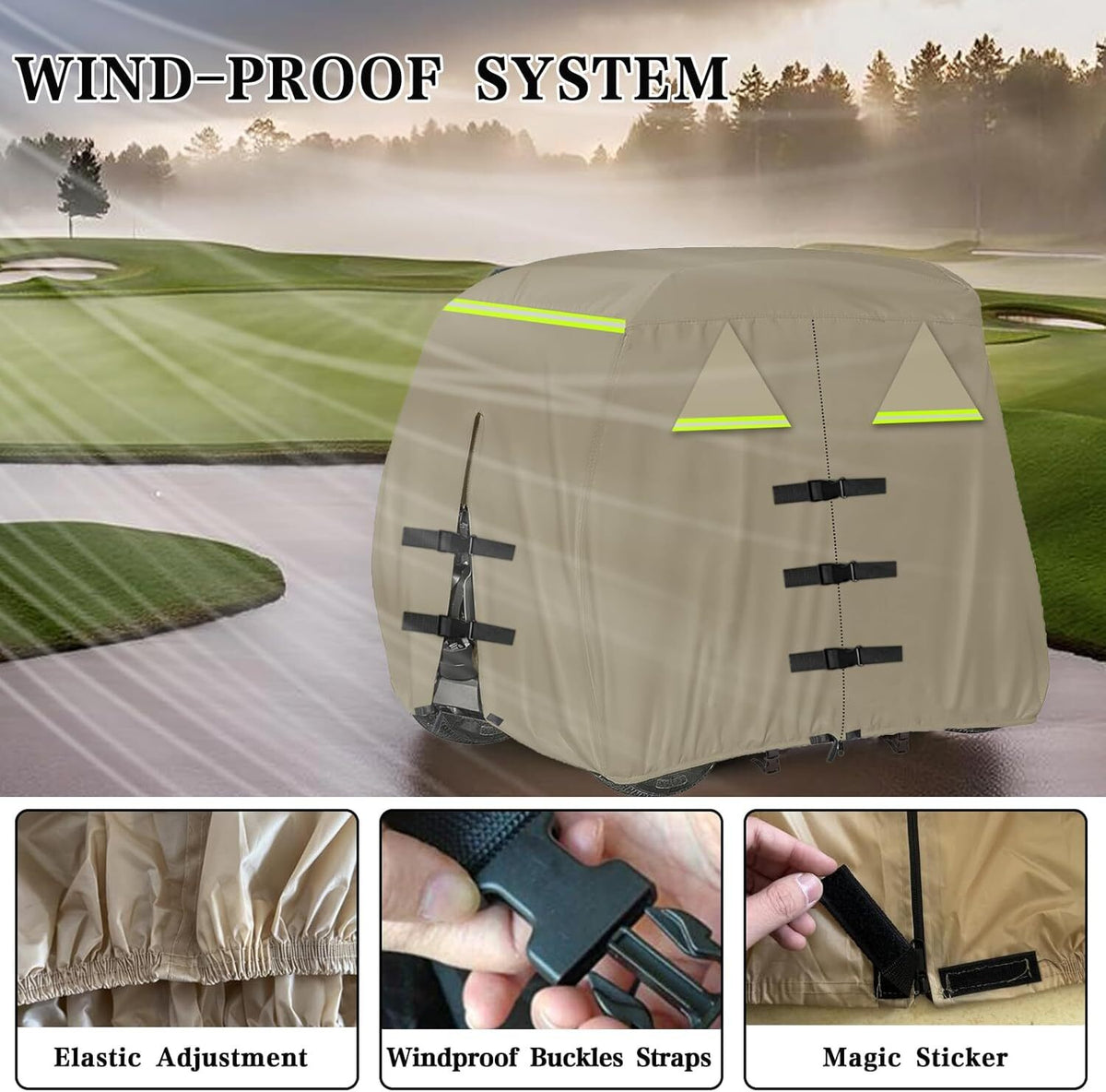 Waterproof Golf Cart Cover for 4 Passenger Club Car - All-Weather Protection