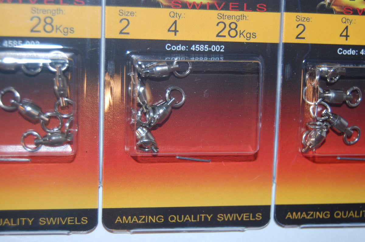 Stainless Steel Swivel Ball Bearing Rings Set - Heavy Duty #2, 28kg/60lbs, 3 Pack