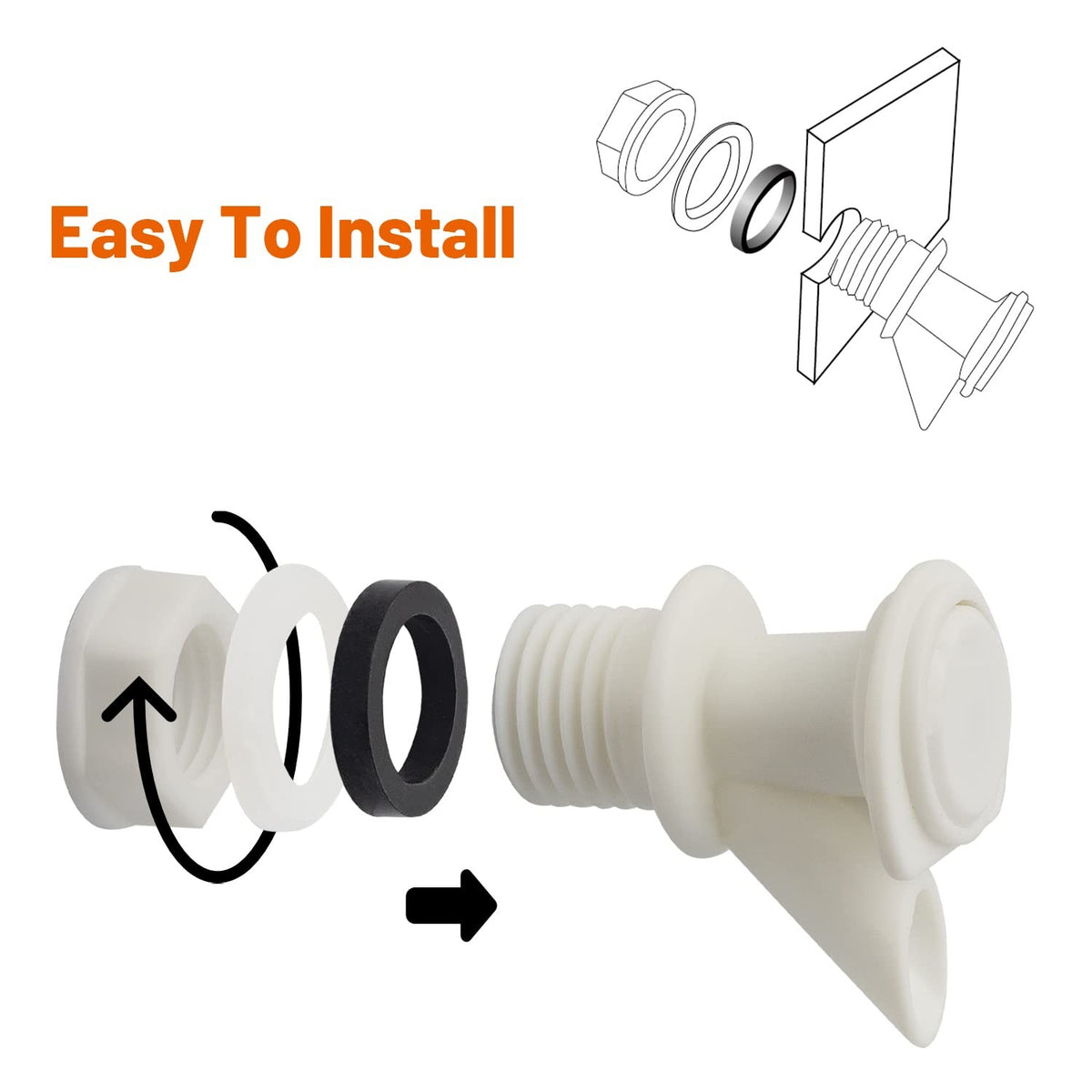Cooler Spigot Replacement for Igloo 2 3 5 10-Gallon Coolers - Food-Grade, Leak-Proof