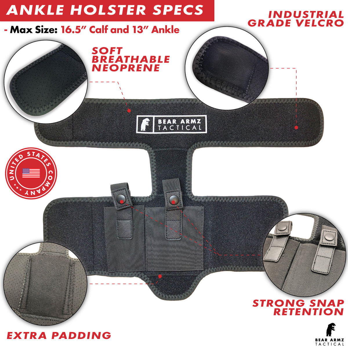 Ankle Holster for Concealed Carry - Universal Fit for All Brands