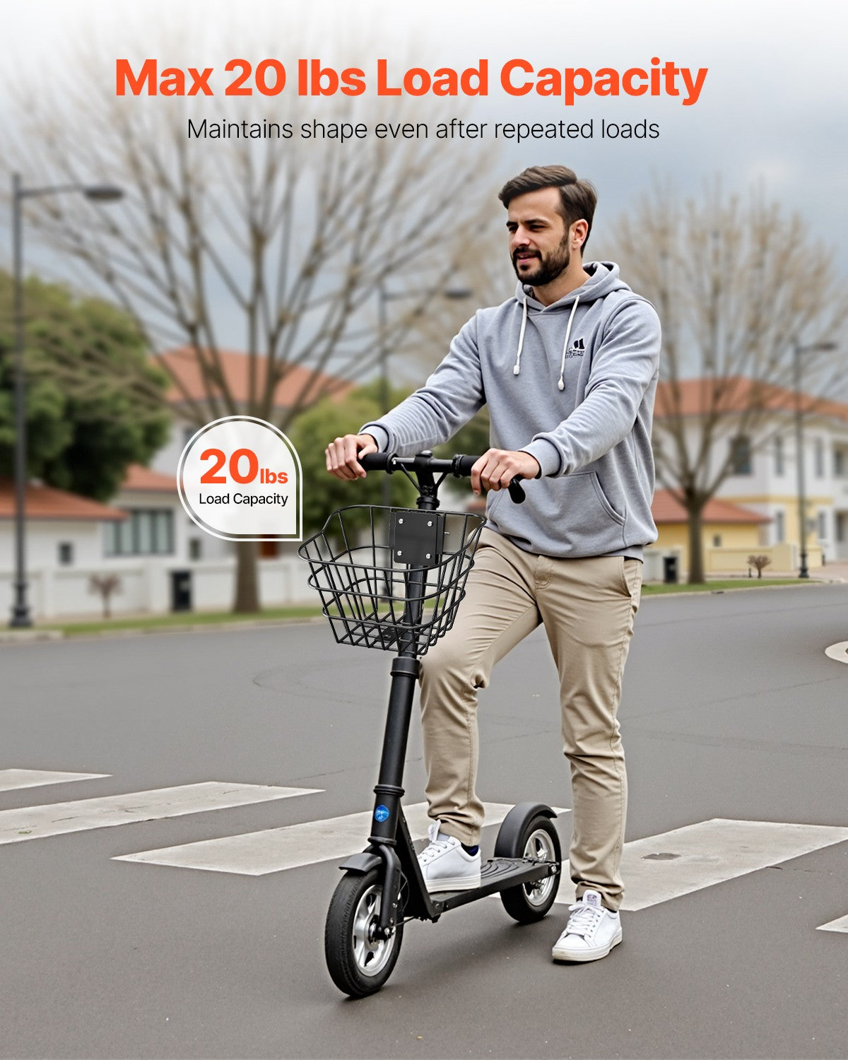 Front Bike Basket for Electric Scooters - Durable Metal Storage with Fixation