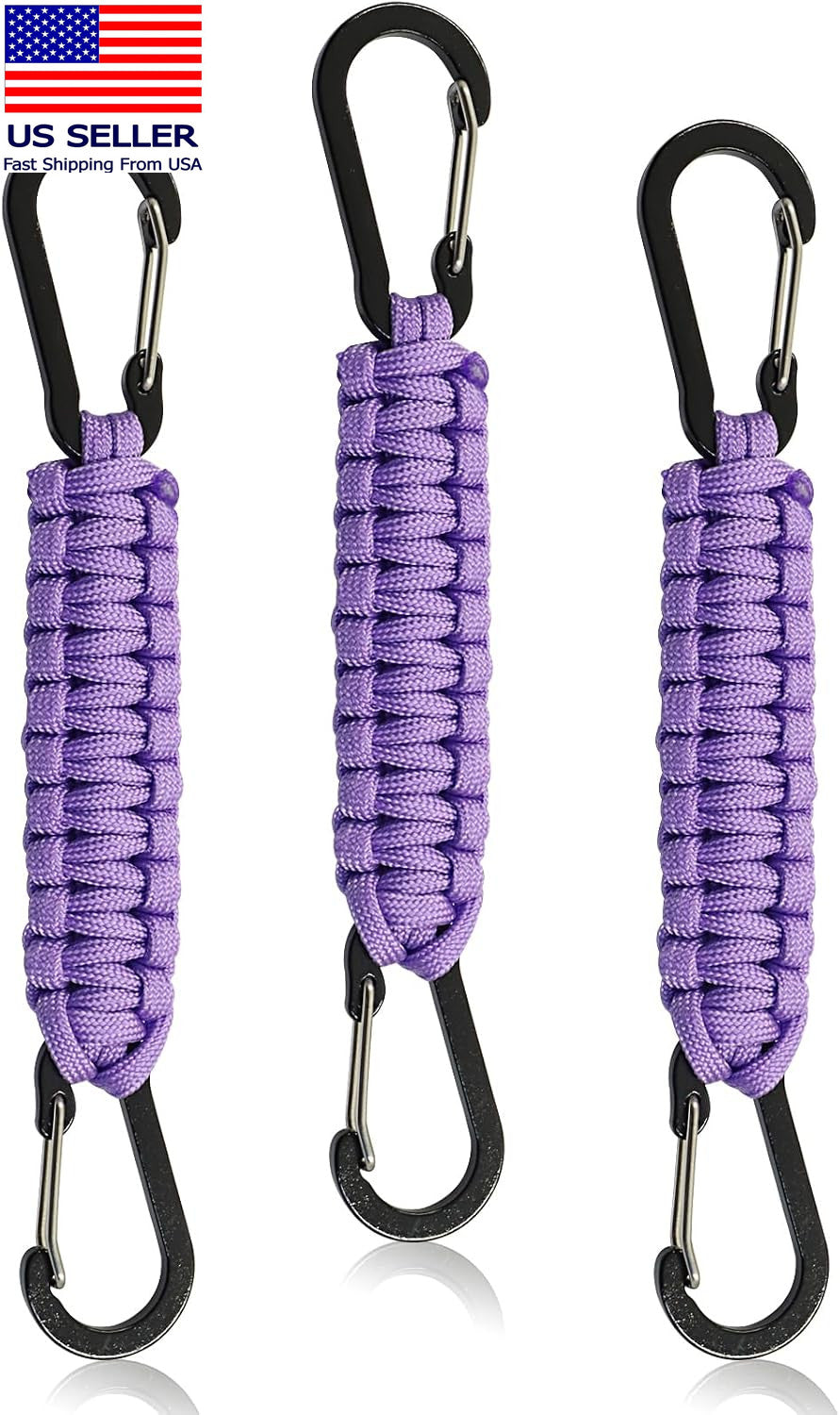 Paracord Keychain with Carabiner Clip - Multi-Use Outdoor & Everyday Carry