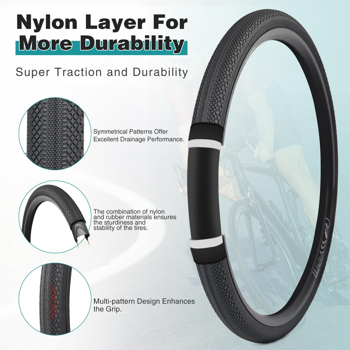 700x40/42C Gravel Bike Tires with Tubes - Foldable, Durable, for Off-Road & Road Cycling