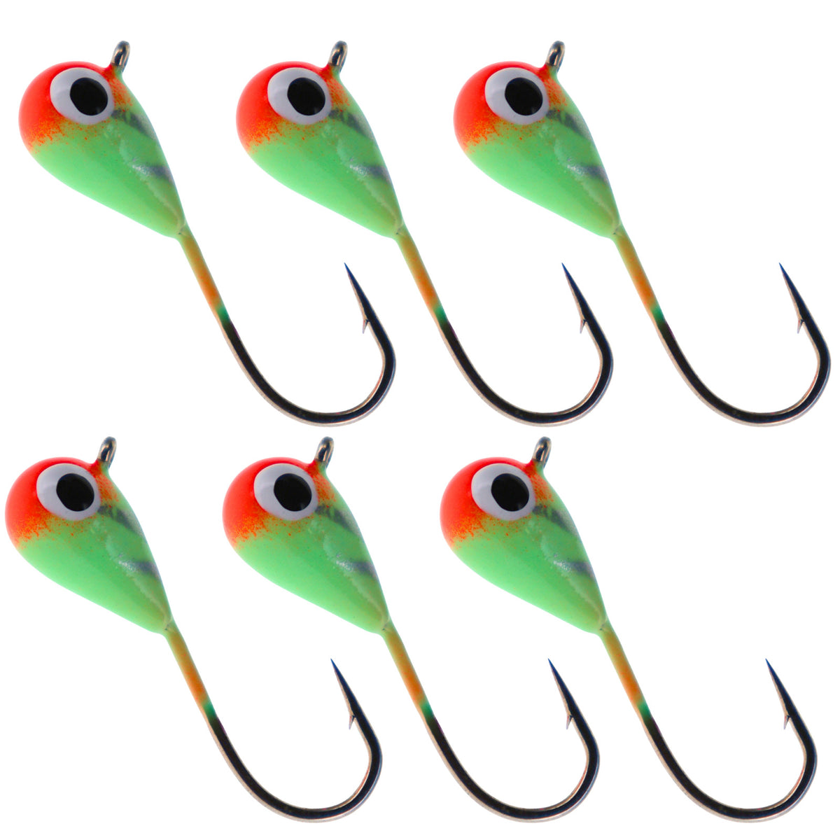 Ice Fishing Jigs Tungsten Lures for Panfish Crappie Perch Glow-Effect