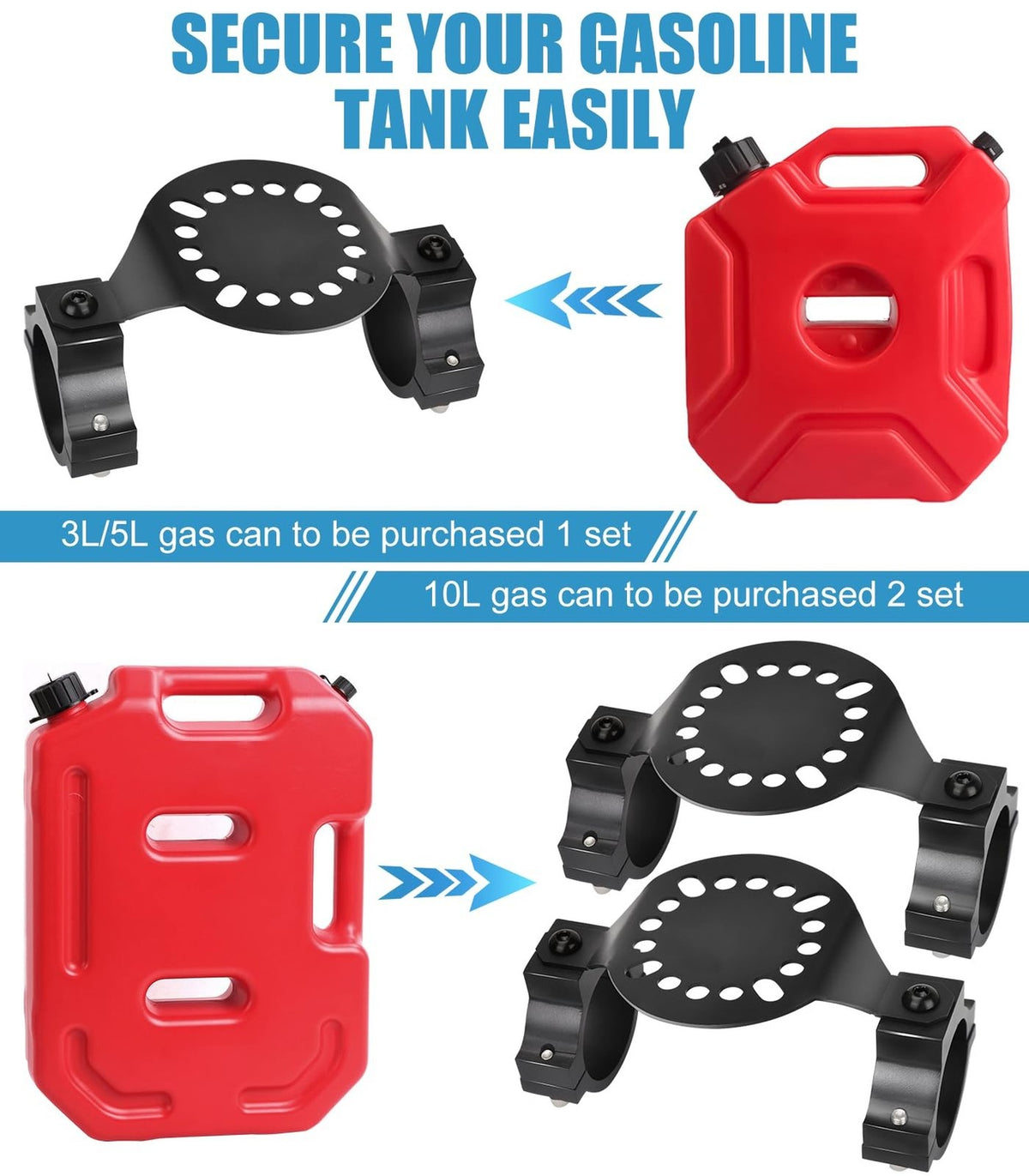 UTV Gas Can Mount Water Tank Oil Can Holder for Polaris RZR Talon Can-Am