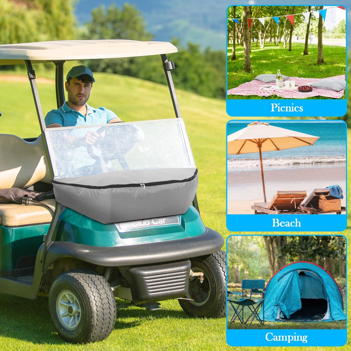 Golf Cart Cooler Bag Portable Insulated Beverage Cooler for Golf, Beach, Camping