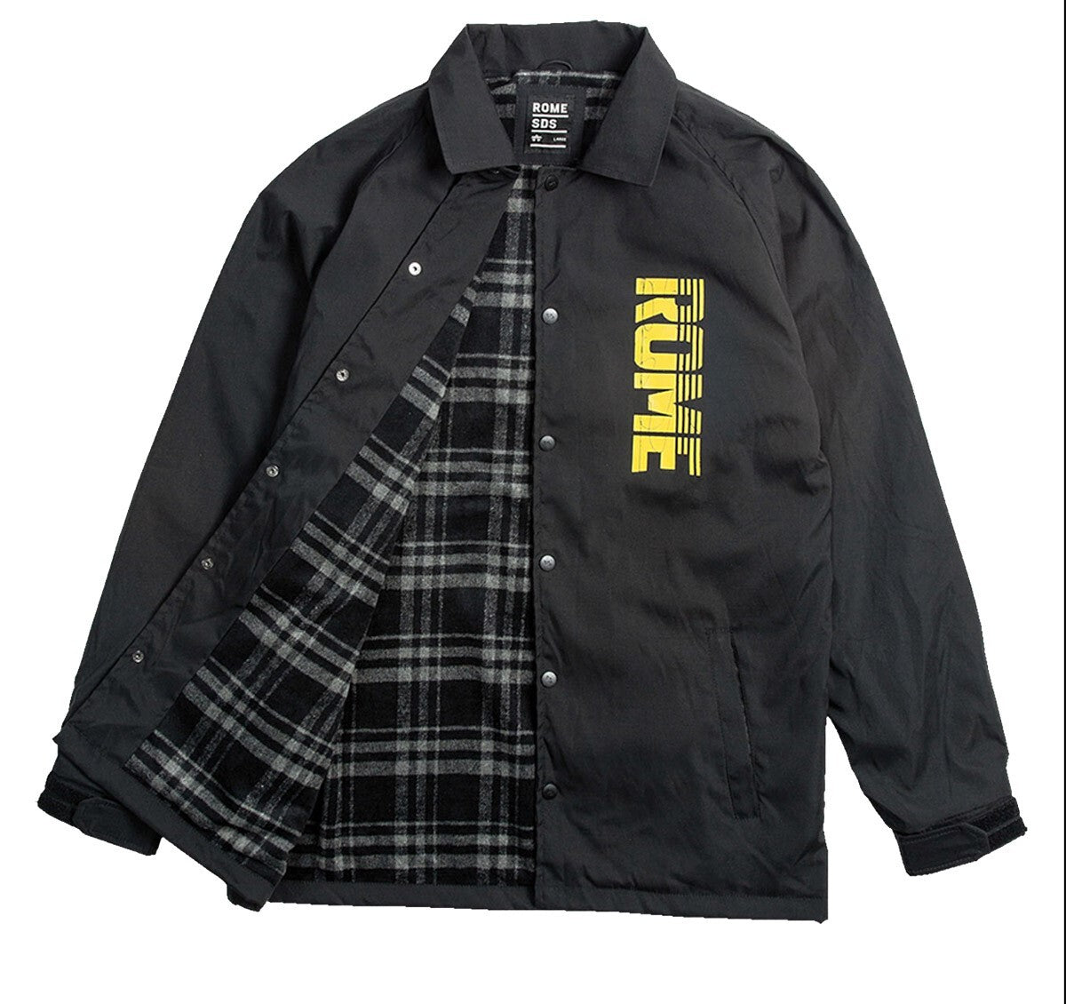 Men's Lightweight Nylon Coaches Jacket - Black, Size Medium
