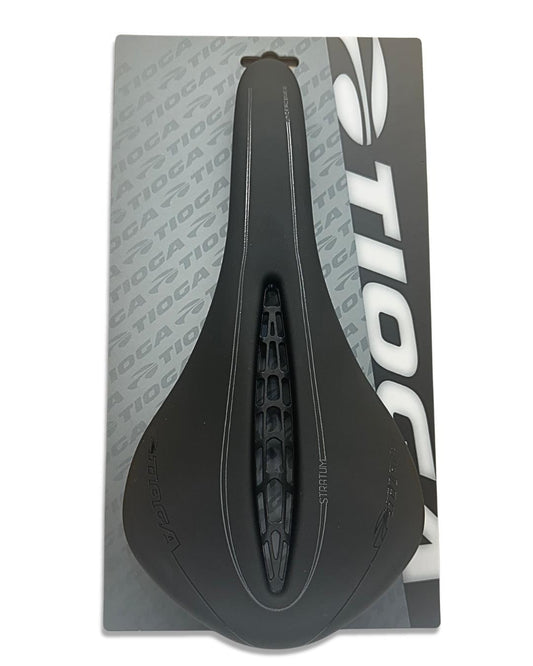 Tioga Undercover Stratum Ti Bike Saddle - Carbonite Base, Titanium Rails, 190g