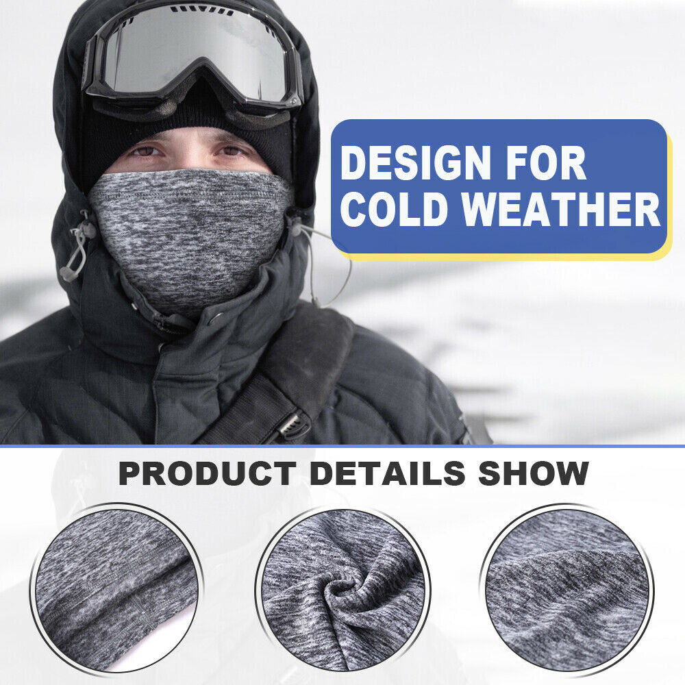 Winter Neck Gaiter Face Mask - Windproof Fleece Scarf for Cold Weather