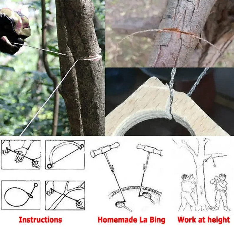 Mini Pocket Wire Saw Stainless Steel Survival Camping Tool for Outdoors