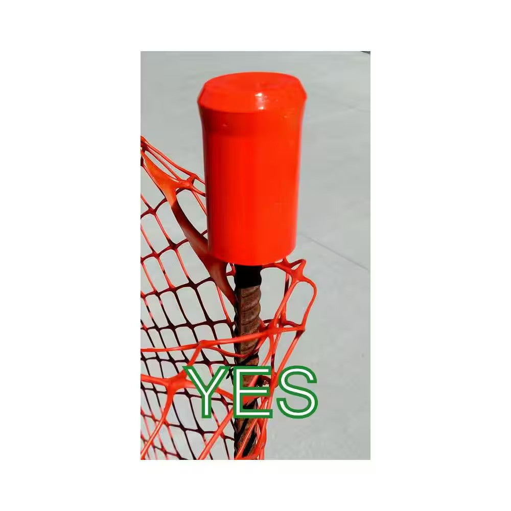 Orange Stake Caps Safety Covers for T Posts Rebar & Tent Stakes 10-Pack