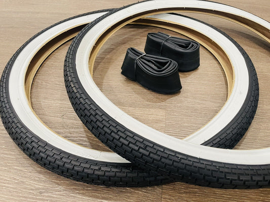 20 Inch Bicycle Tires and Tubes Set for Cruiser, BMX, and Mountain Bikes