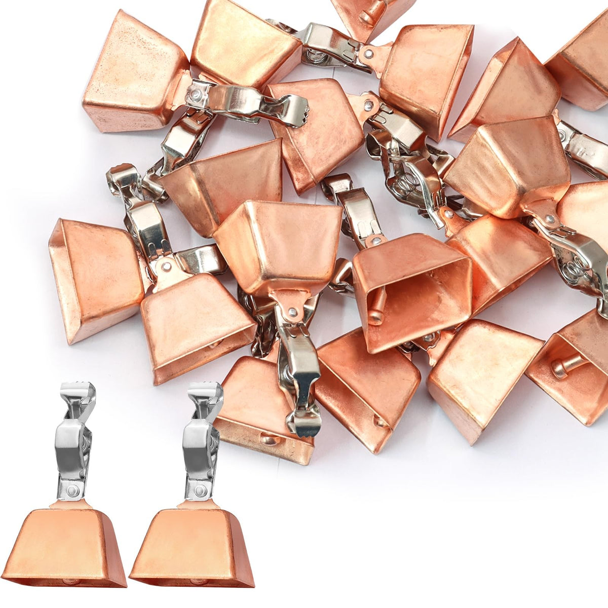Fishing Bells for Rods 20 Pack - Copper Clip-On Fish Alarm Accessories