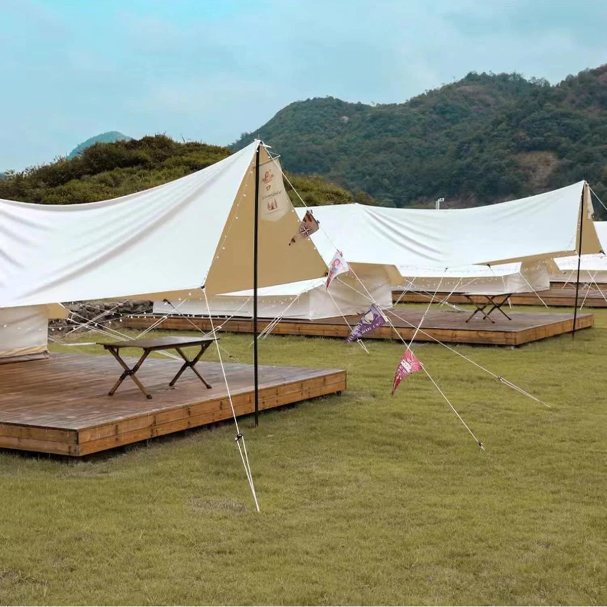 Ultralight 4mm Reflective Tent Guy Lines with Aluminum Tensioners - 8 Pack