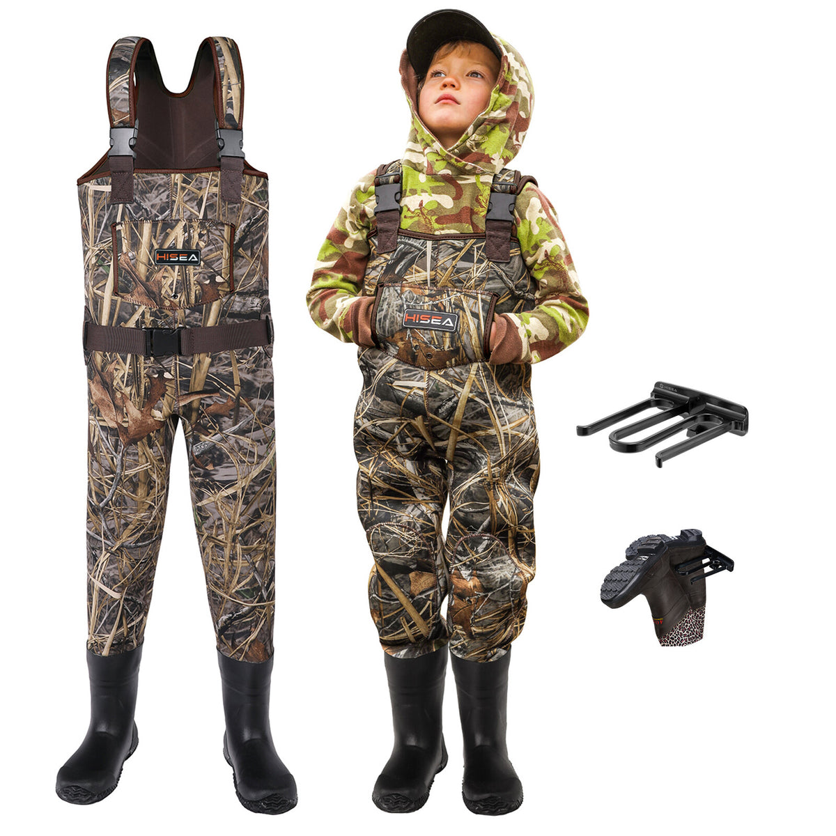 Kids Waterproof Neoprene Waders for Fishing and Muddy Outdoor Play