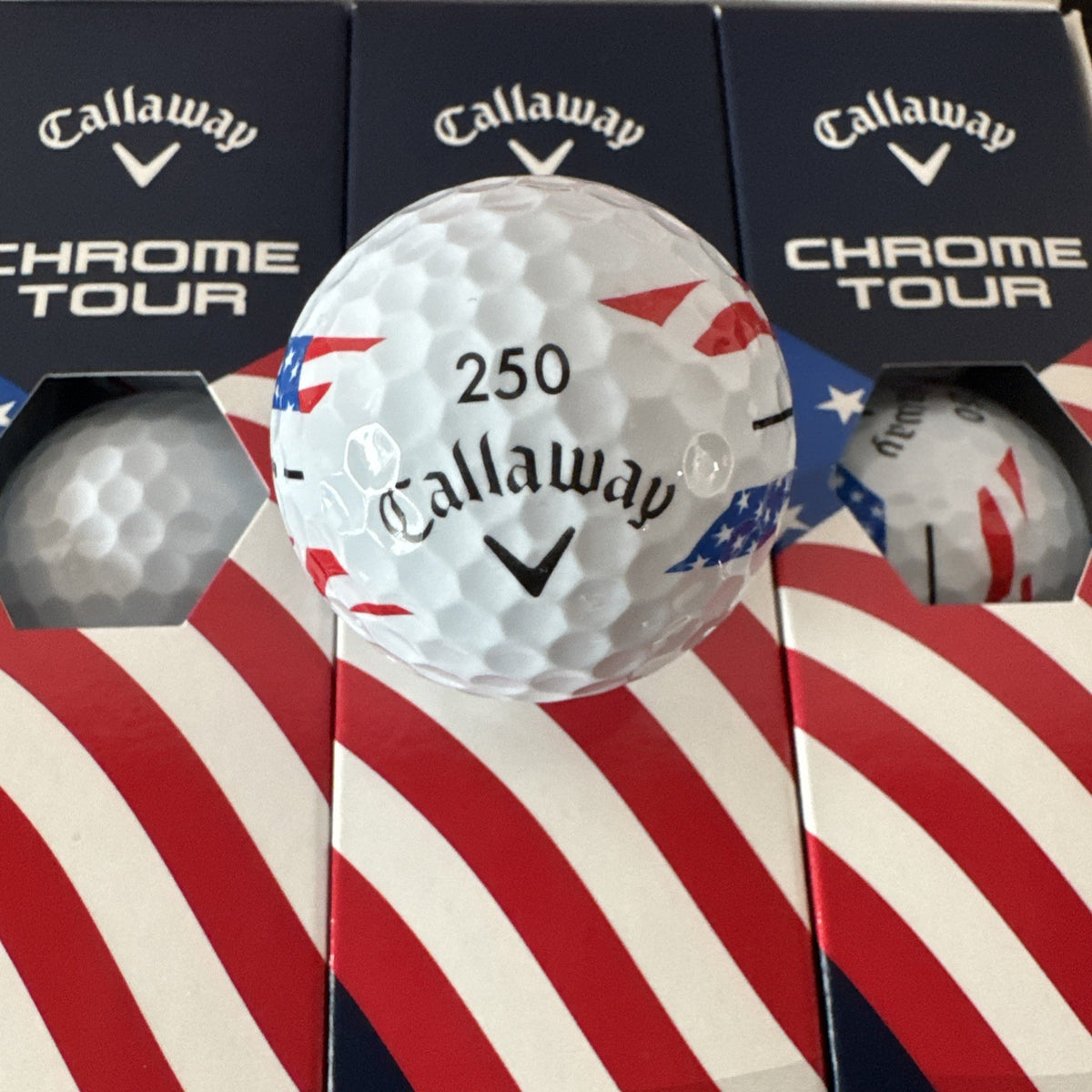 Callaway Chrome Tour 360 Stripe USA Golf Balls - 1 Dozen New