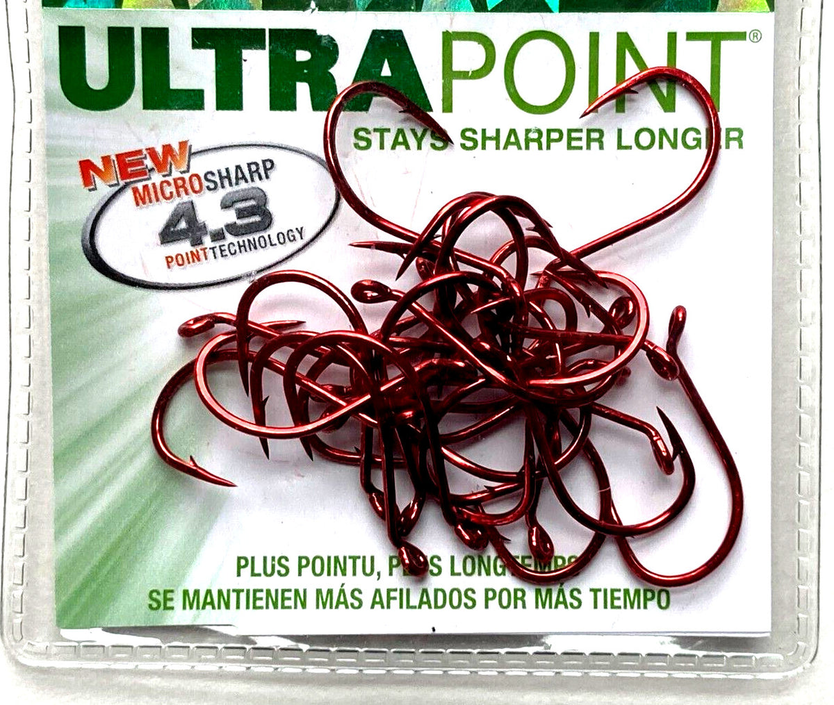 Size 2 Red Octopus Bait Hooks - Ultra Point, 25 Count Fishing Hooks
