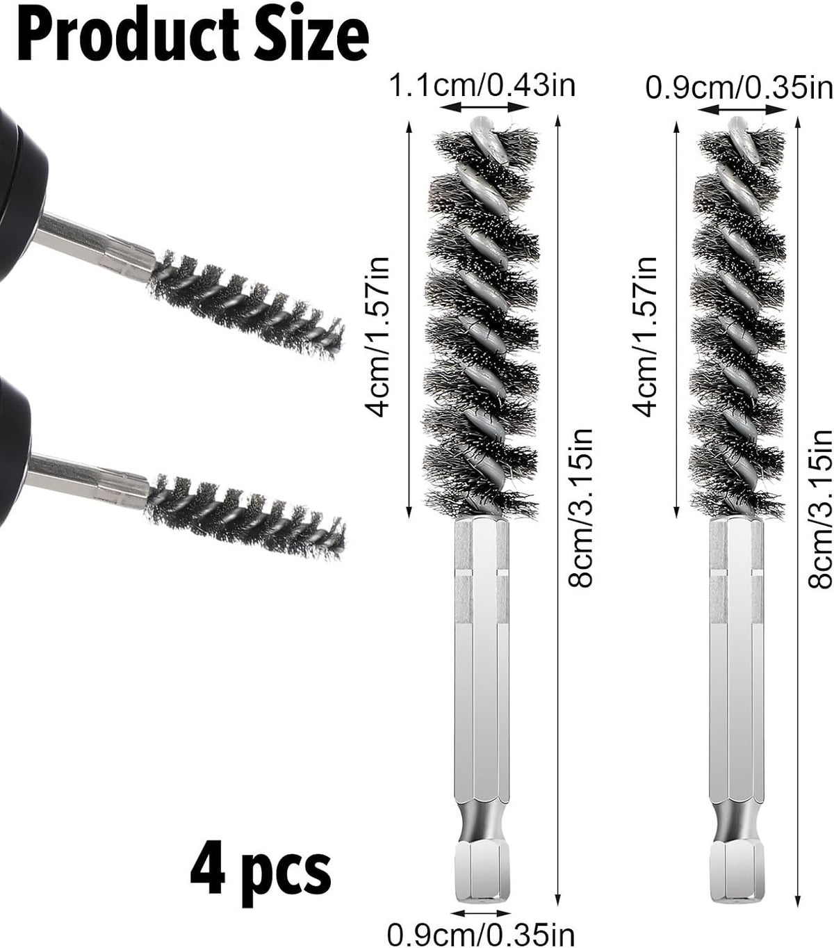 Golf Club Hosel Brush Set - Stainless Steel Wire Cleaning Tools for Drill