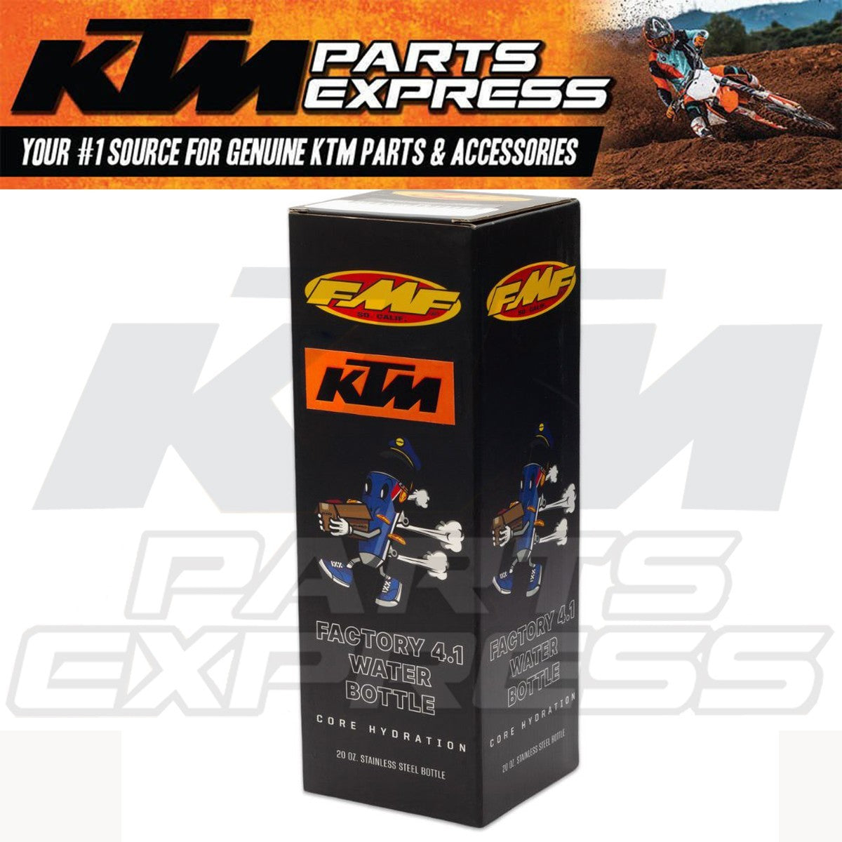 20oz Stainless Steel Water Bottle with Leakproof Cap - KTM FMF Inspired Design