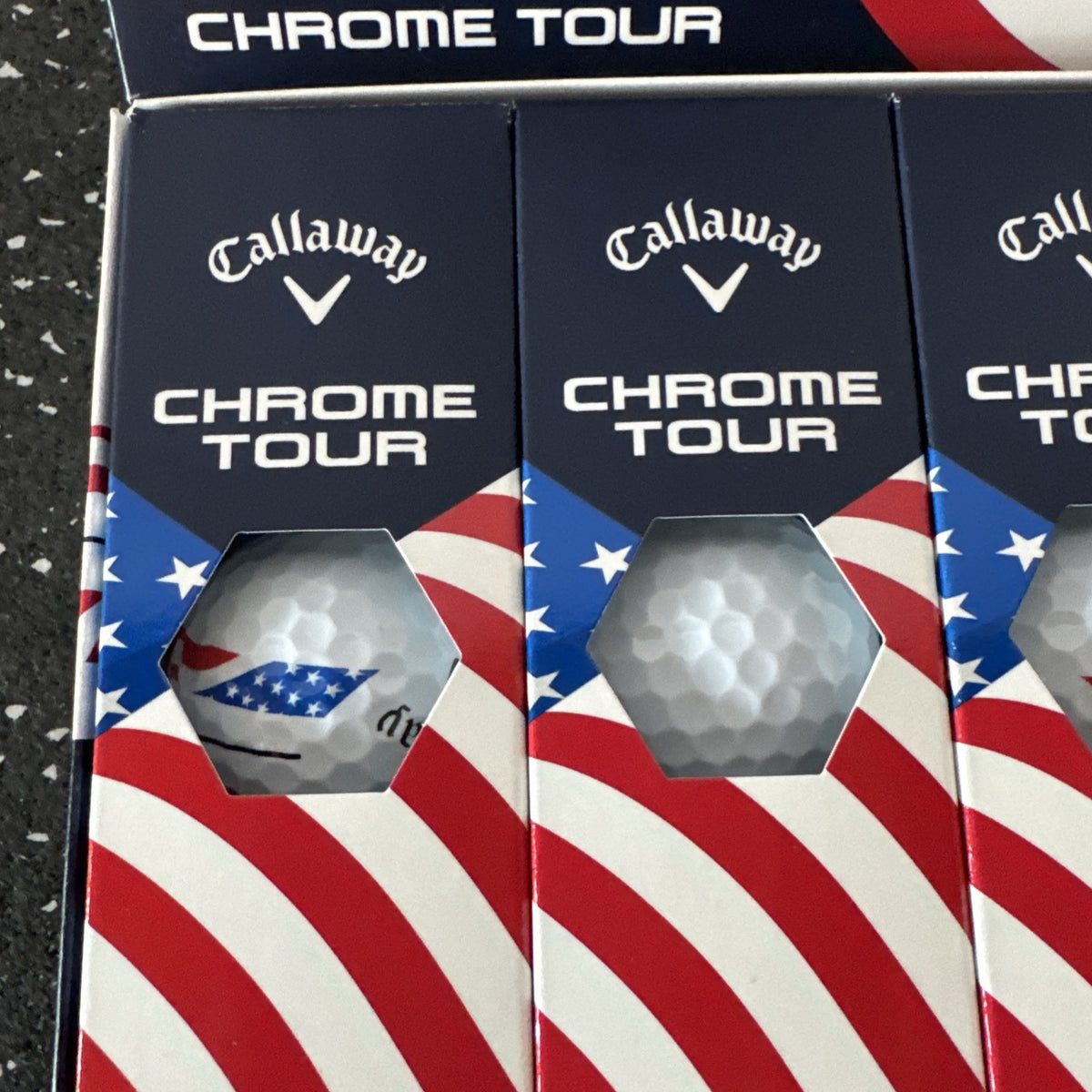 Callaway Chrome Tour 360 Stripe USA Golf Balls - 1 Dozen New