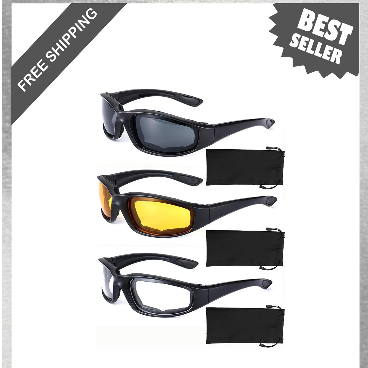 Motorcycle Riding Glasses UV Protection Dustproof Windproof Impact-Resistant