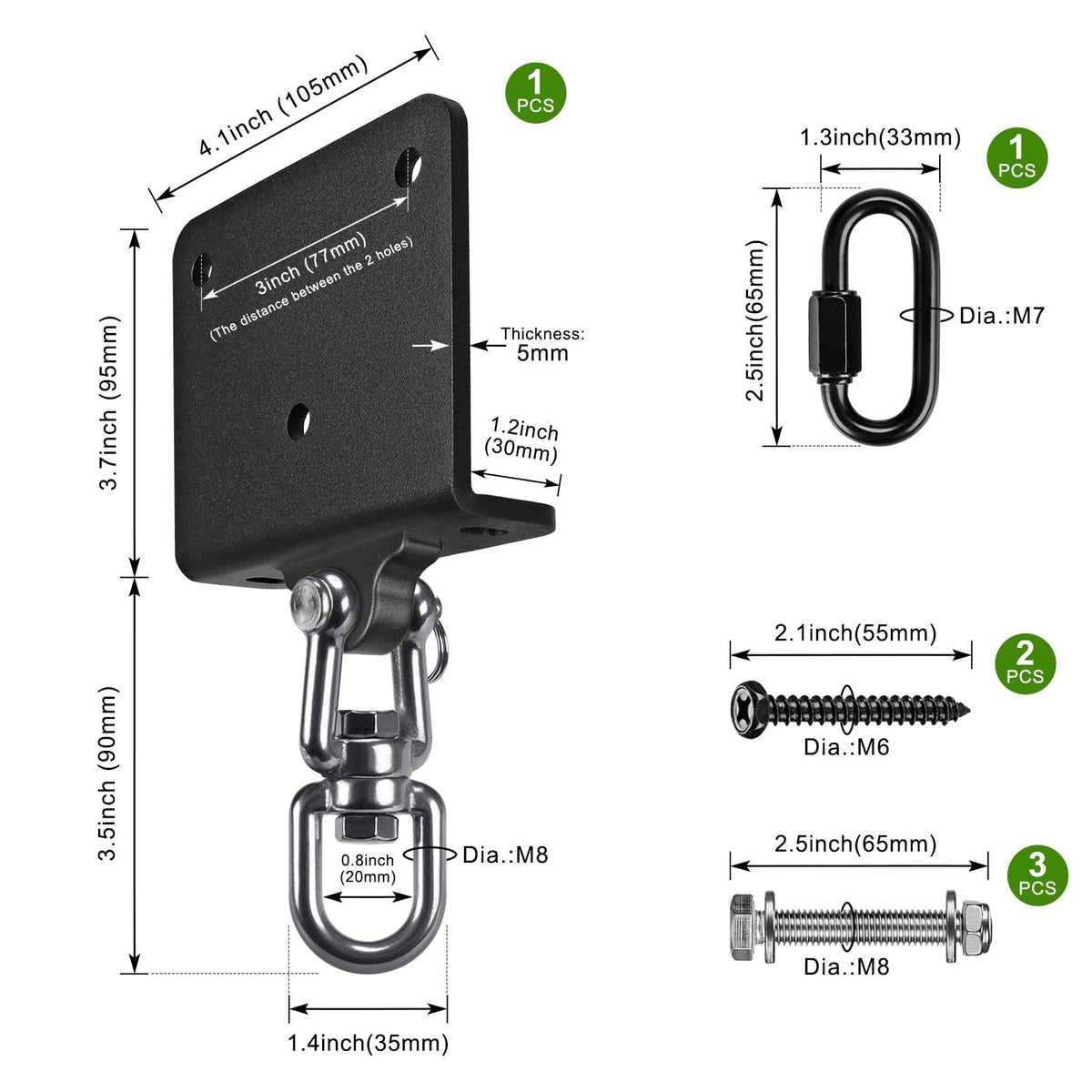 Heavy Bag Hanger Ceiling Mount with 360° Swivel - Boxing & Martial Arts Equipment