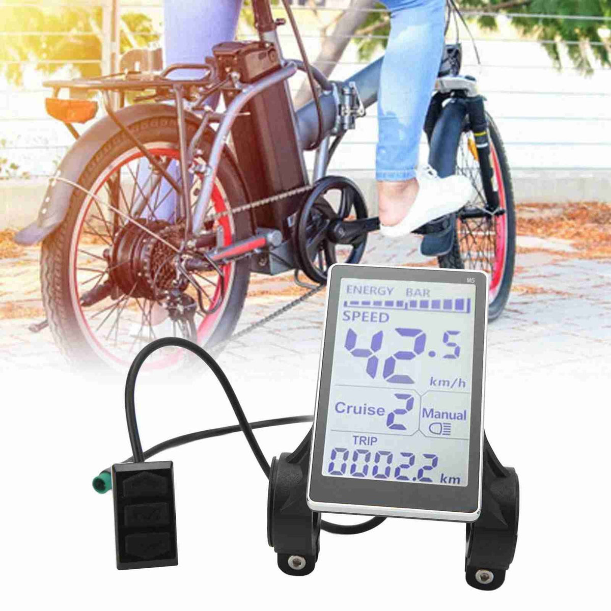 Electric Bike LCD Display 24-60V Speed & Battery Monitor Waterproof