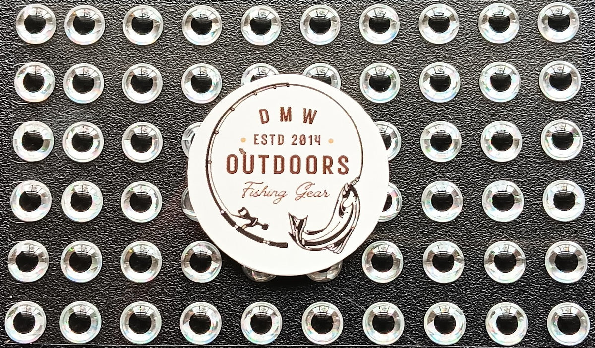 Holographic Silver Fish Eyes 3D Adhesive 5mm for Fly Tying & Lures