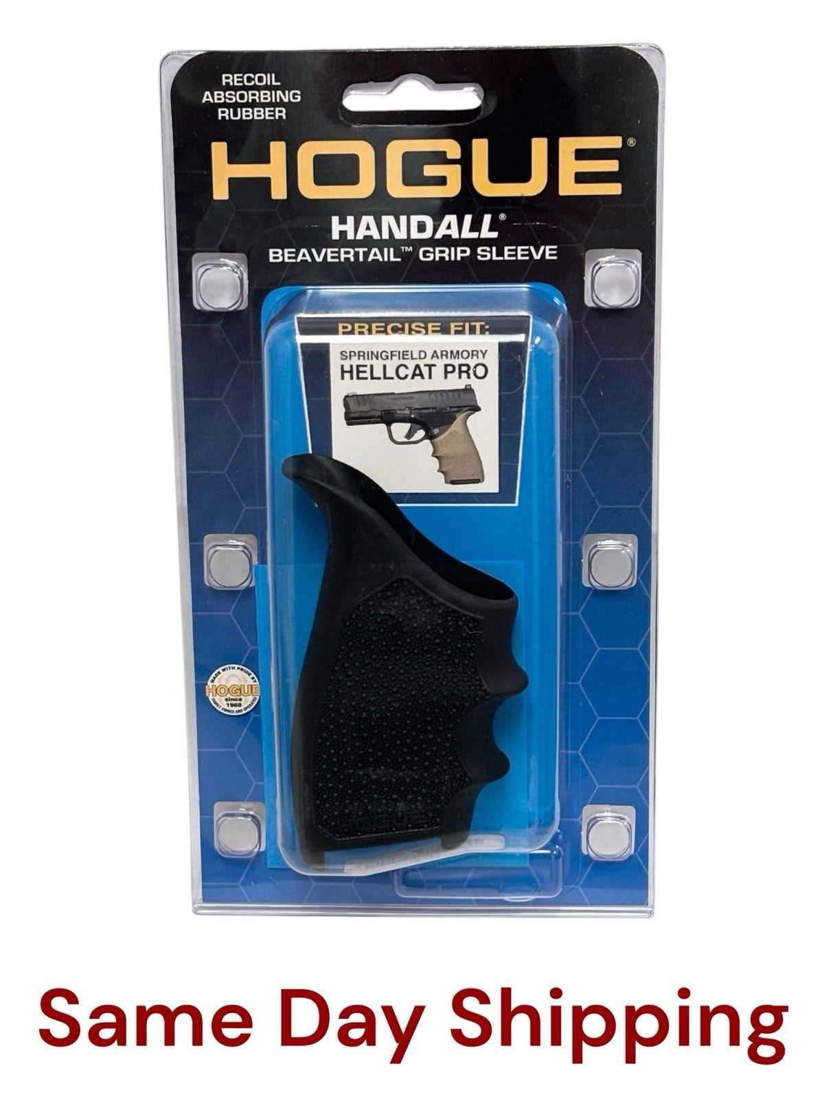 Hogue Beavertail Grip Sleeve for Springfield Hellcat Pro Black Rubber