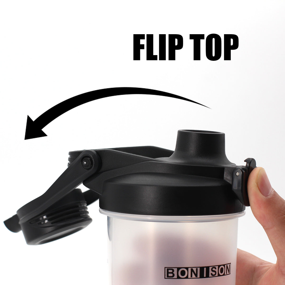 Auto Flip Lid Shaker Bottle for Protein Drinks and Smoothies - 24 oz