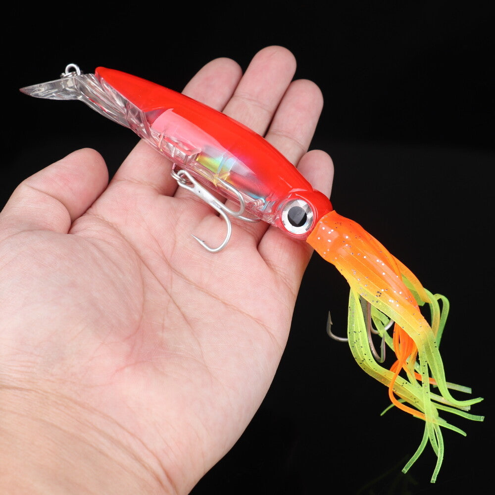 7pcs Long Octopus Sea Fishing Lures Squid Bait 40g Set for Saltwater Fishing