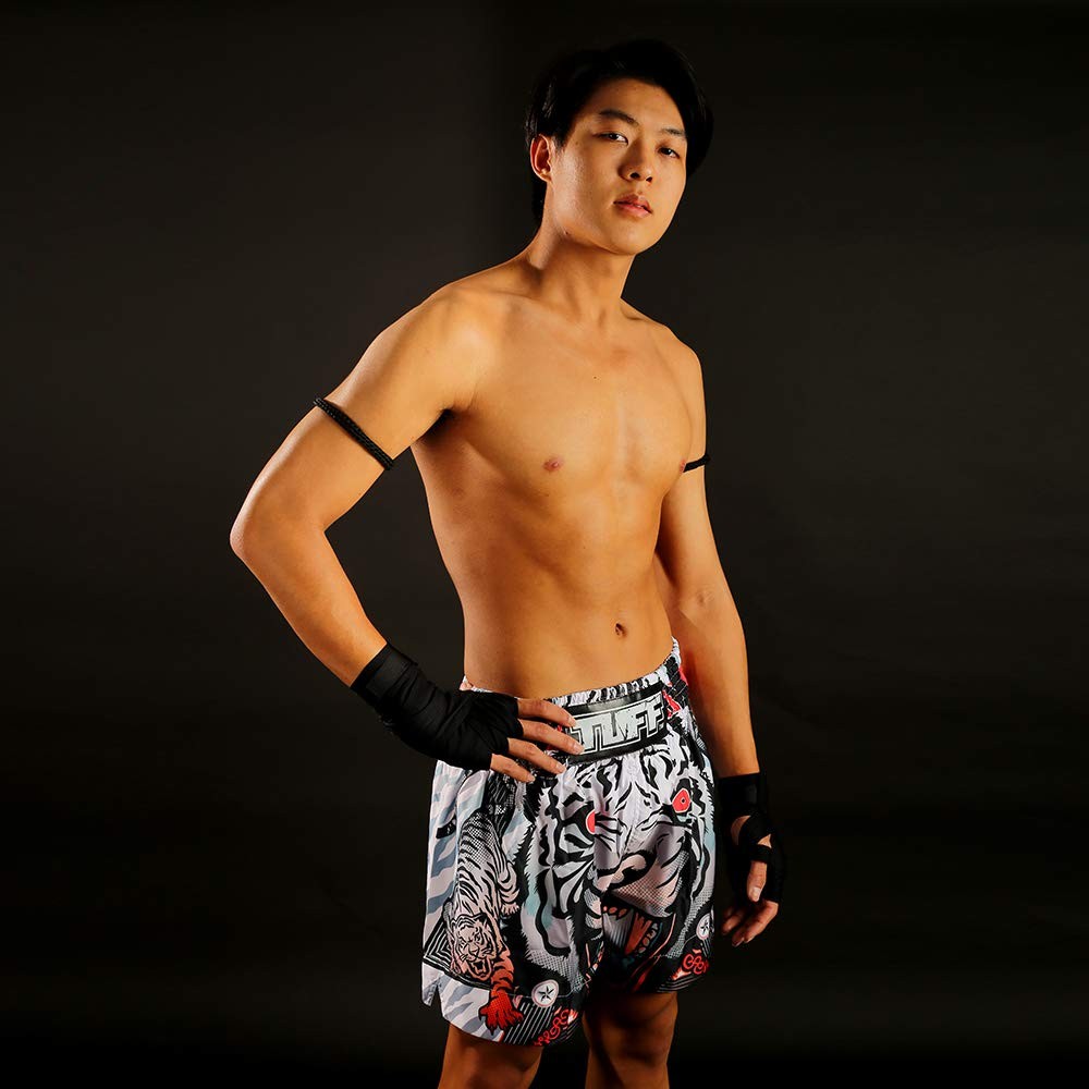 Muay Thai Shorts Tiger Design Lightweight Microfiber Training Kickboxing Gear