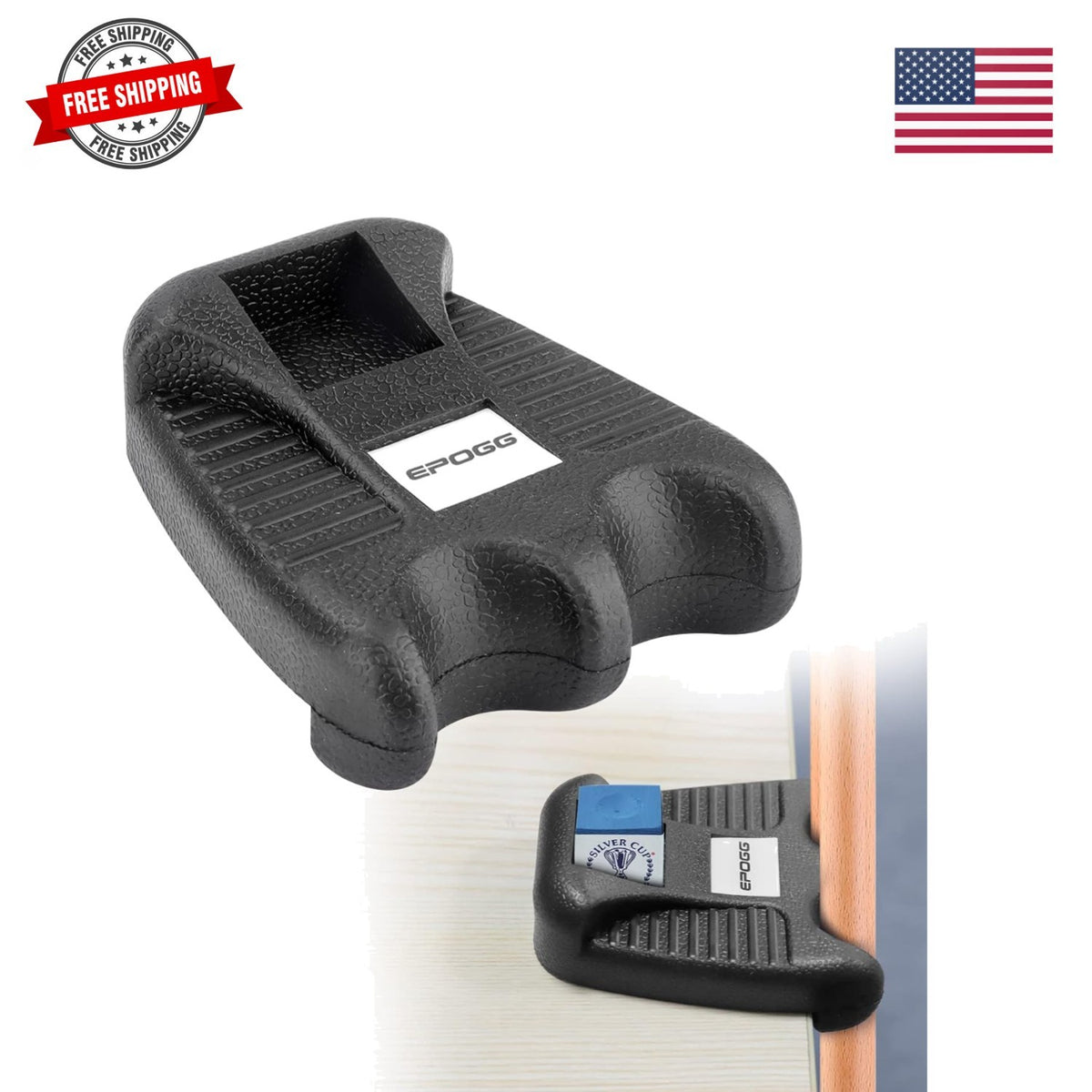 Portable Weighted Billiard Cue Rack with Chalk Holder – 2 Cues