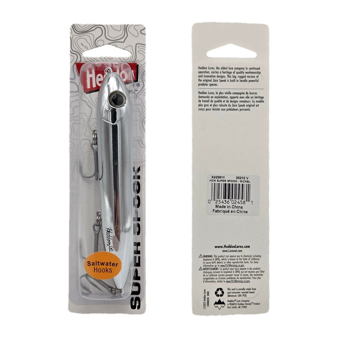Saltwater Fishing Lure - 5-Inch Topwater Walking Bait with Nickel Finish