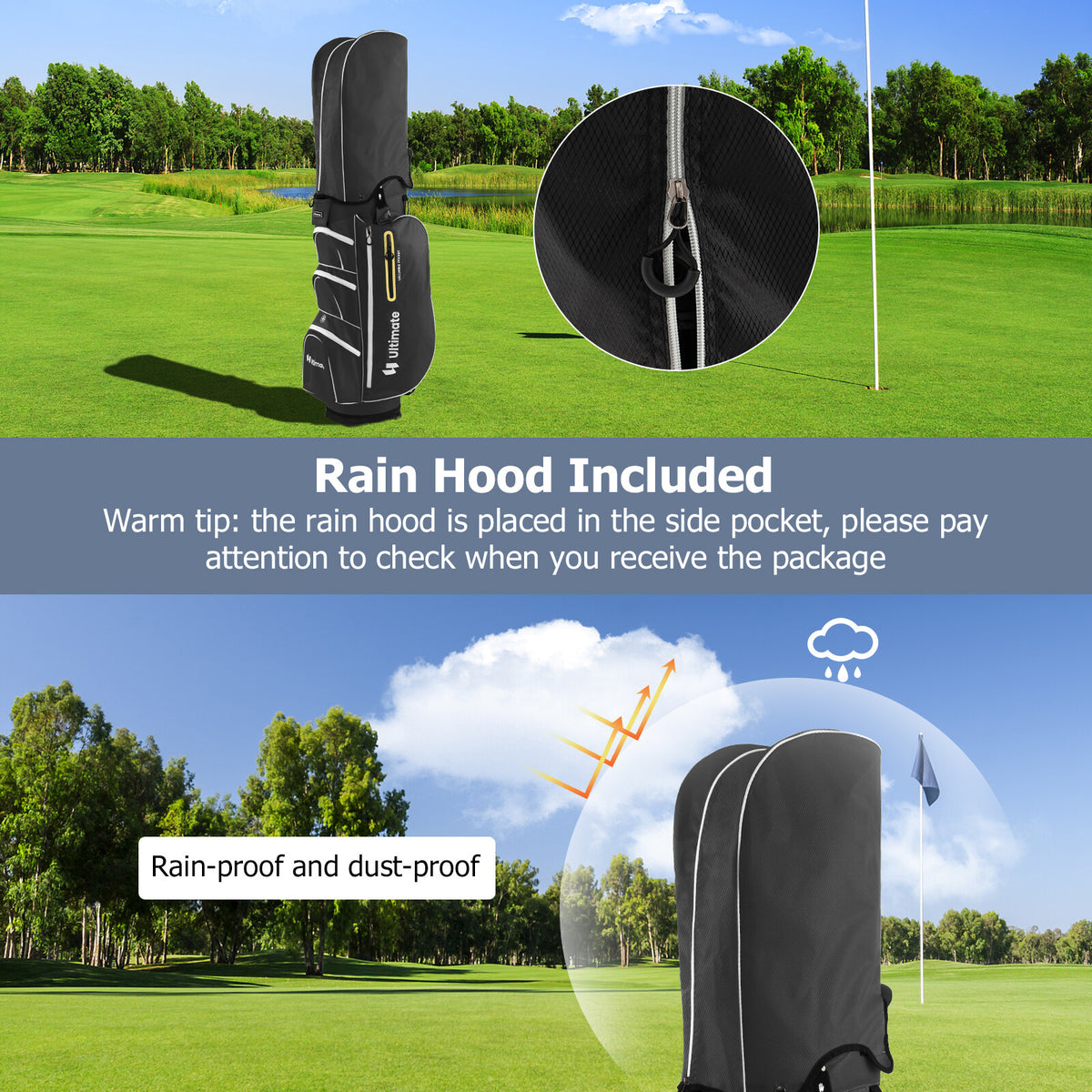Lightweight Golf Cart Bag with 15-Way Top Dividers and Multiple Pockets | Fits All Variants