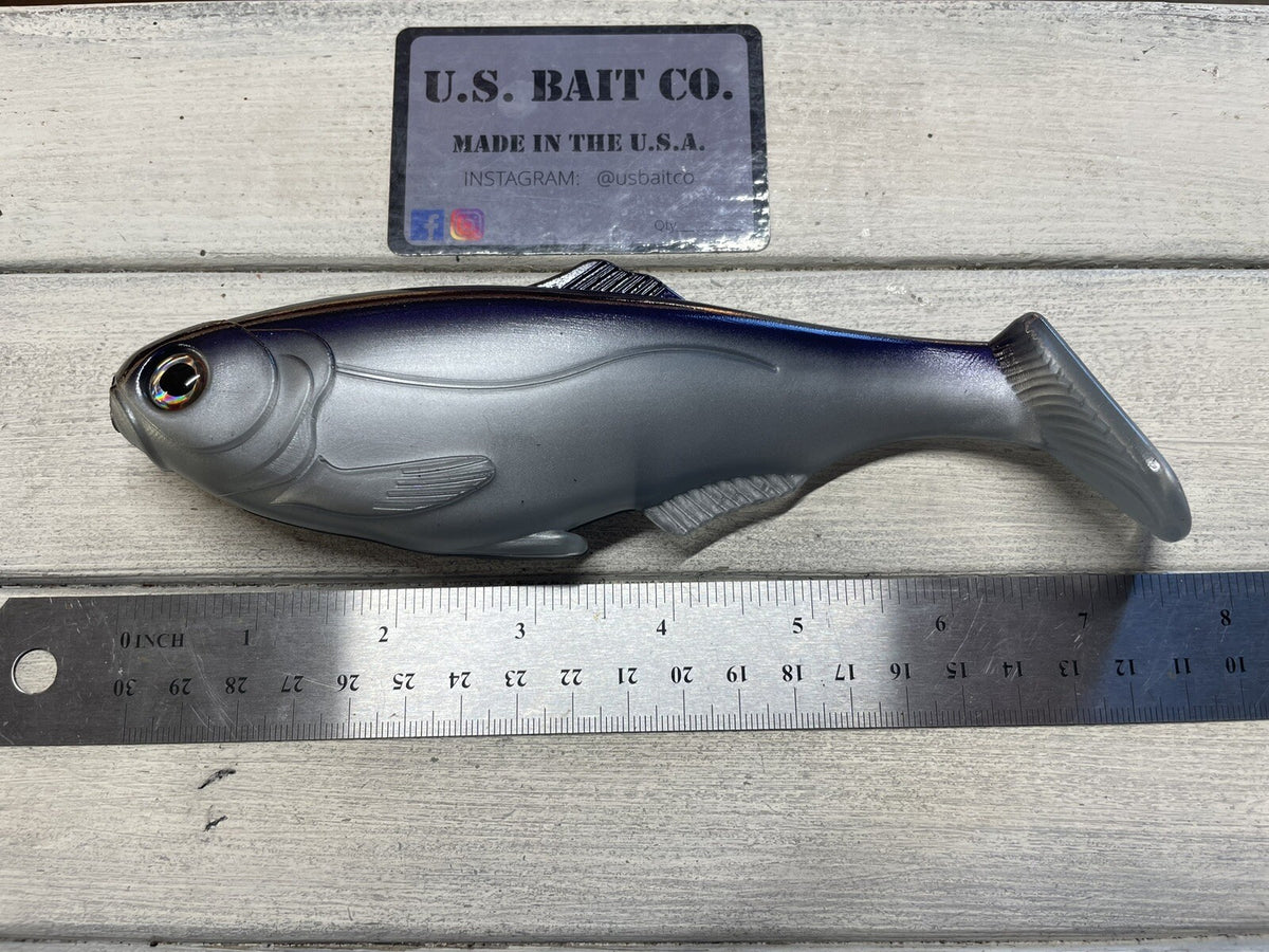 7.5-Inch Weedless Swimbait Purple Gizzard Shad Soft Plastic Lure