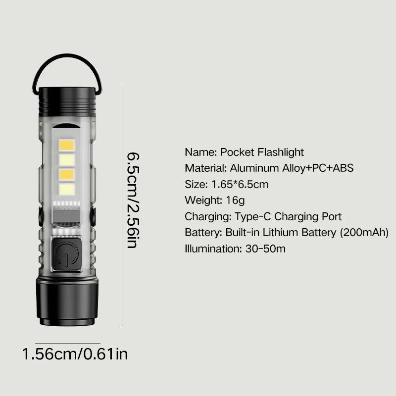 USB Rechargeable Mini LED Flashlight Keychain Torch - Bright Portable Tool