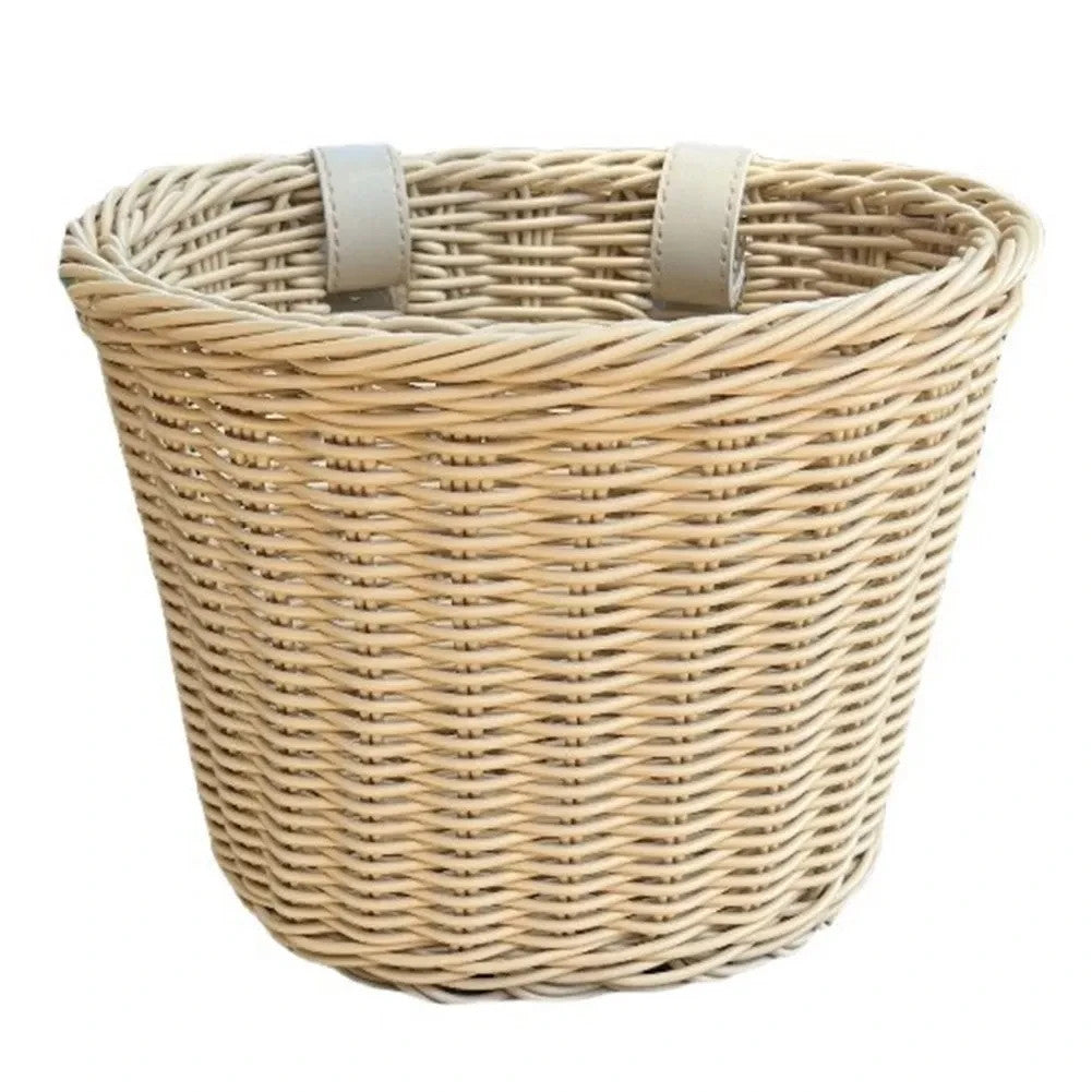 Children's Bicycle Front Handlebar Woven Basket Waterproof Storage