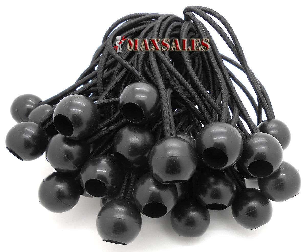 Heavy Duty Black Bungee Cords 6 Inch Pack of 100 for Tarp & Canopy Securing