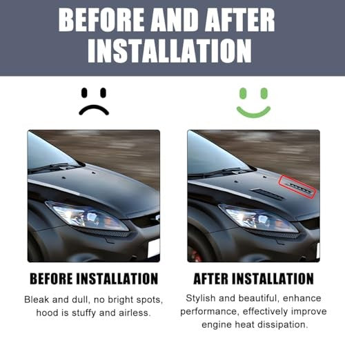 Universal Car Hood Vent Scoop Kit - ABS & Carbon Fiber Engine Vent Cover