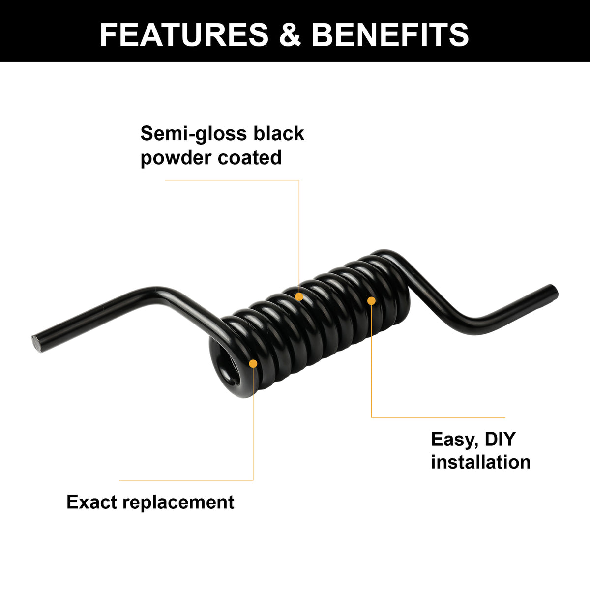 Medium Duty Ramp Door Spring for Toy Hauler Rear Door – Black
