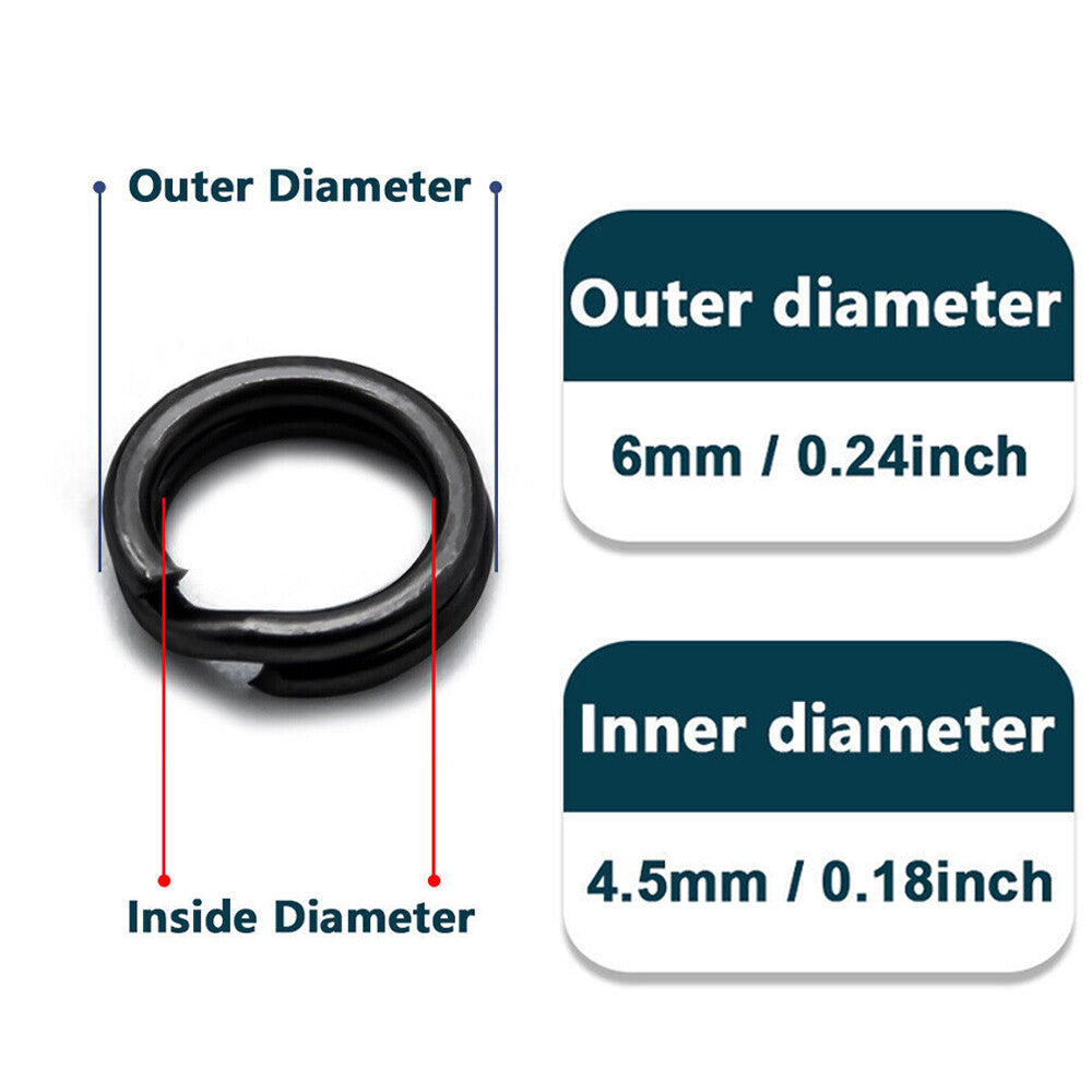 Heavy Duty Stainless Steel Fishing Split Rings for Lures - Assorted Sizes, 200 pcs