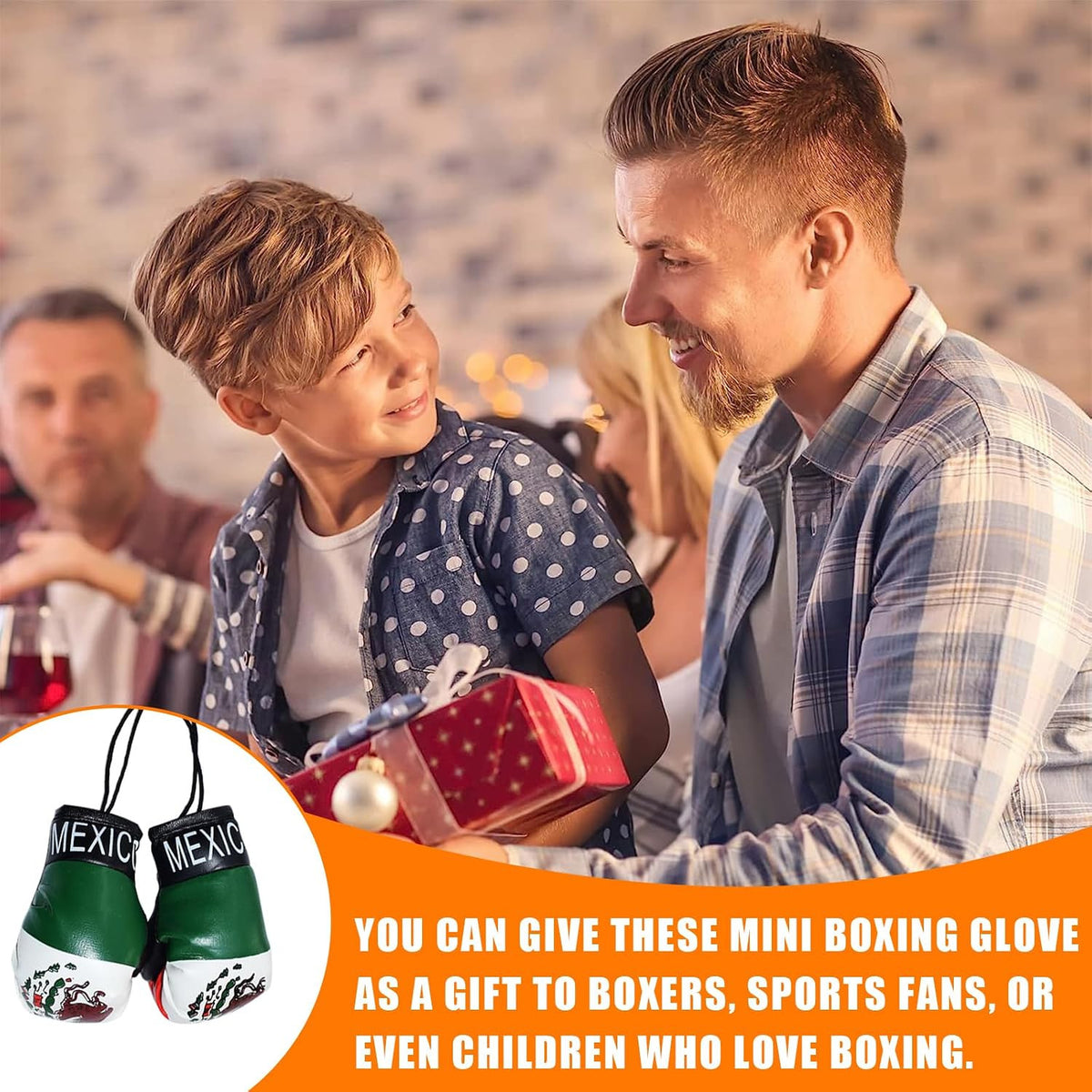 Mini Boxing Gloves Car Mirror Hanging Ornament - Mexico-Inspired Decor