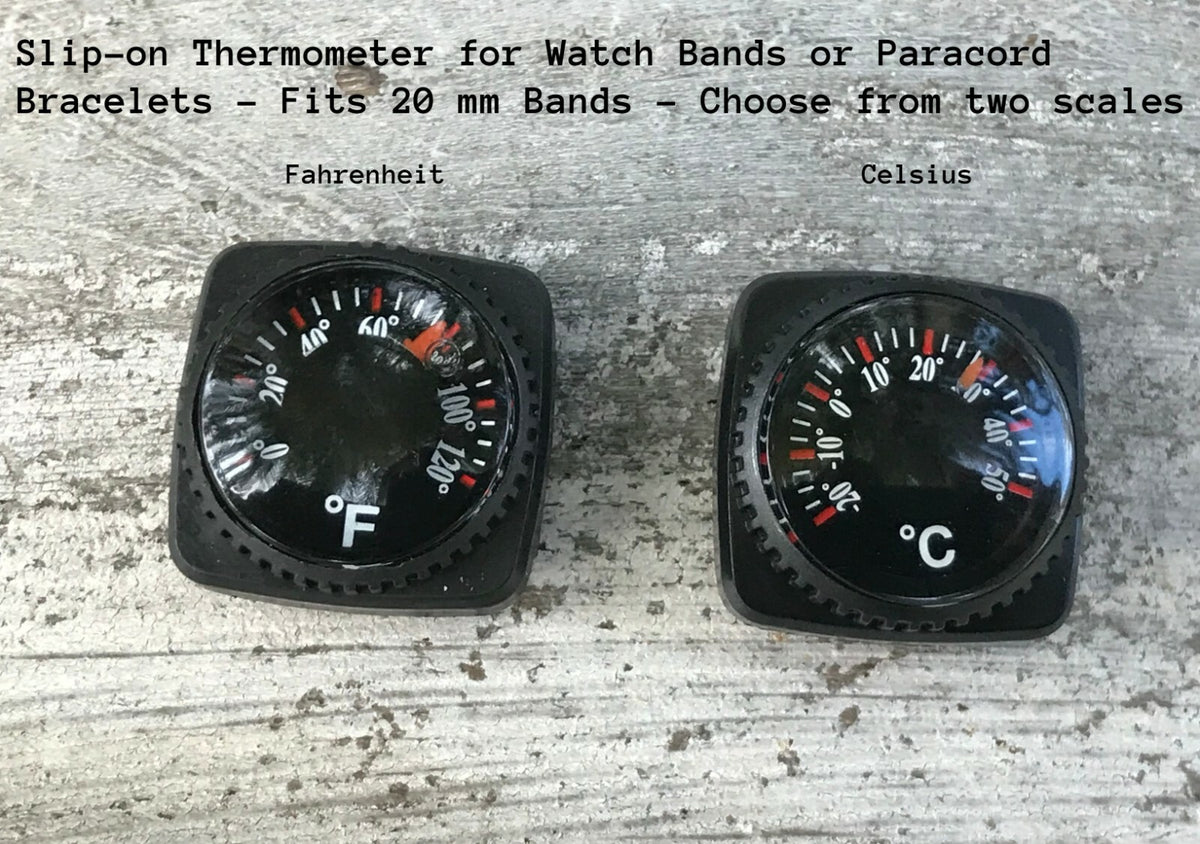 Slip-On Wrist Thermometer for Watch Bands and Paracord Bracelets - US Made