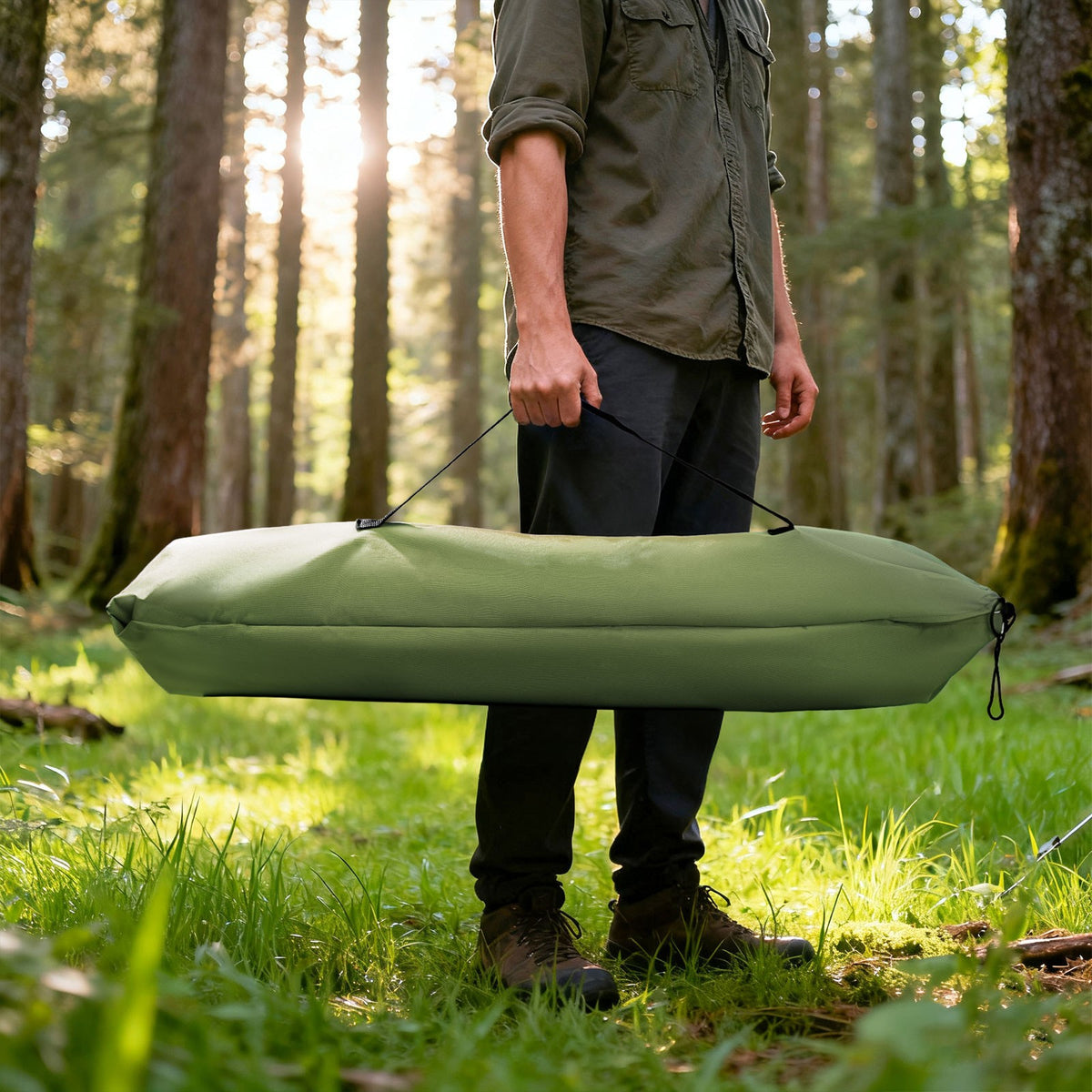 Portable Camping Cot 75 Inch Folding Bed Military Green Outdoor Bed