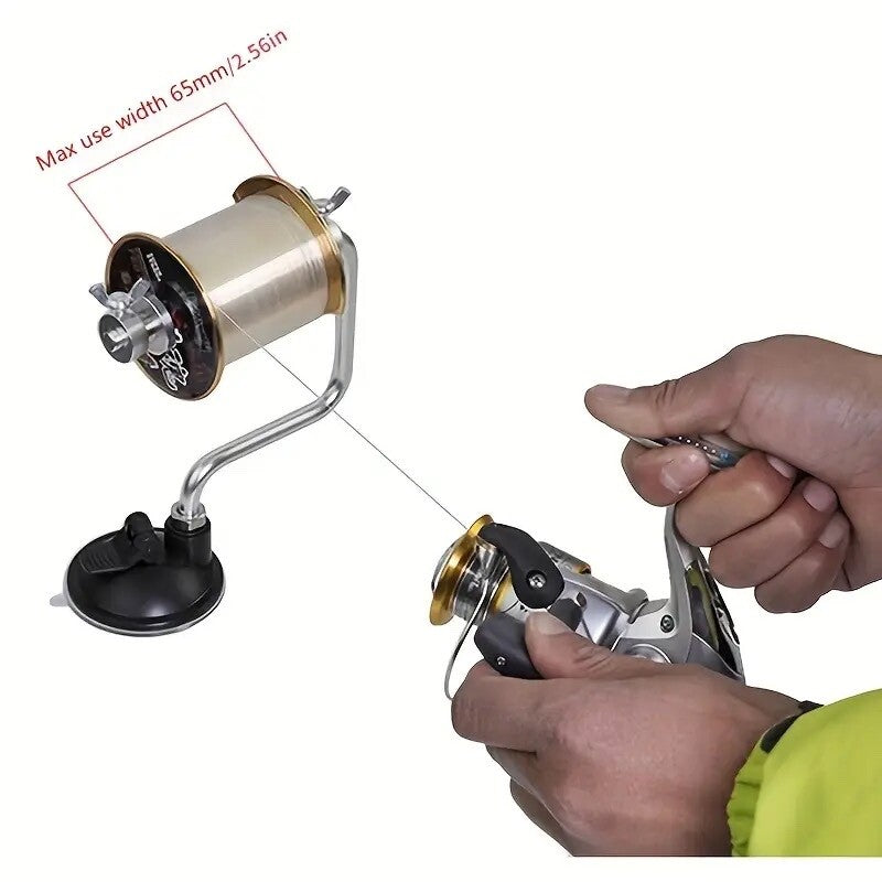 Portable Aluminum Fishing Line Spooler with Suction Cup Reel Spool System