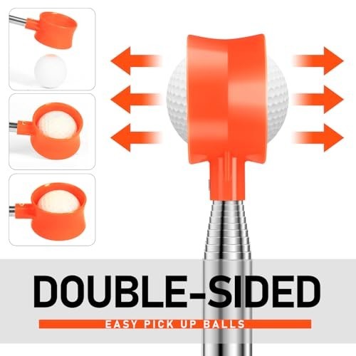 Telescopic Golf Ball Retriever 9Ft-20Ft Water-Resistant Double-Sided Pickup