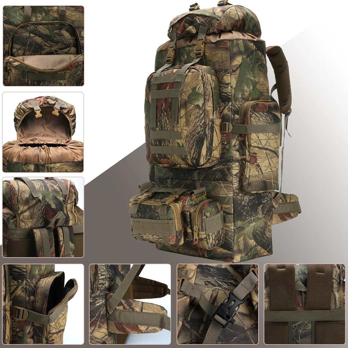 100L Waterproof Camping Hiking Backpack Military Tactical Rucksack